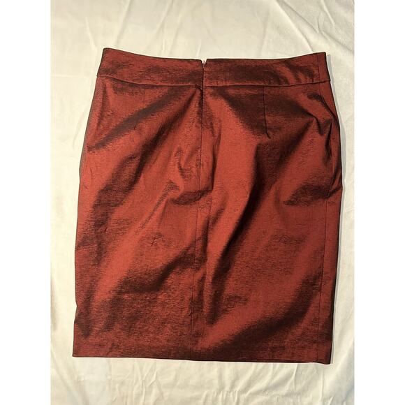 Cache Women Deep Red Cocktail Formal Short Stretch Pencil Skirt Size 4 - Picture 4 of 5